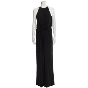 Diane Von Furstenberg, women sz 4 black sleeveless square neck jumpsuit NWT